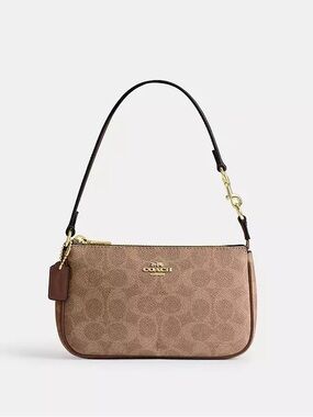Coach Nolita 19 in Tan Signature Canvas Wristlet Shoulder Bag